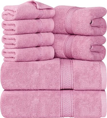 Набір рушників Utopia Towels 8 шт, бавовна, рожеві – 2 банних, 2 для рук, 4 серветки з петелькою