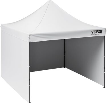 Павільйон VEVOR 305x305x320 см, садовий намет з 500D PU-срібним покриттям, складаний, регульований по висоті, з сумкою, білий, для вечірок і кемпінгу, 6-8 осіб