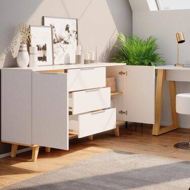 Комод Vicco Nautica білий/антрацит, 138x82 см, 3 шухляди
