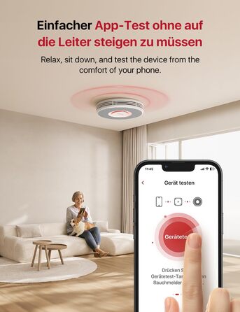 X-Sense Детектор диму з Wi-Fi, голосовим оповіщенням та 17 зонами, 33 мм, 12 шт. (з базовою станцією) Білий