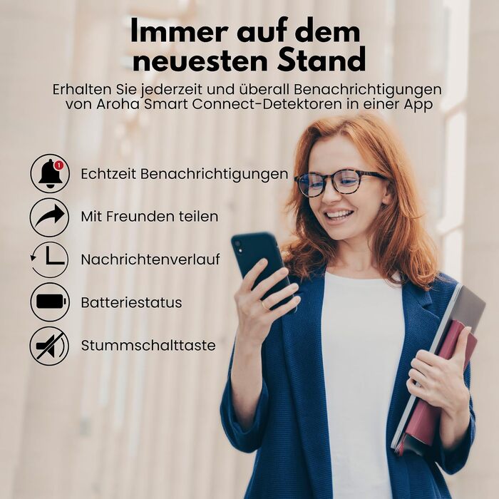 Розумний датчик чадного газу Aroha Smart Connect Wi-Fi (Tuya, Smart Life) з батареєю на 10 років, детектор CO для Smart Home