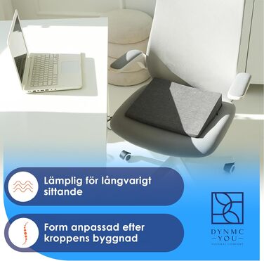 Подушка для стільця DYNMC Keilkissen: ергономічна, для офісу та дому, сіра прямокутна. Підвищує комфорт, розроблена з фізіотерапевтом.