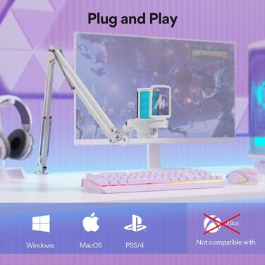 Ігровий USB мікрофон MAONO DGM20S з RGB-підсвіткою, шумозаглушенням, кнопкою вимкнення, регулятором гучності, тримачем і поп-фільтром для ПК, Mac, PS4, PS5