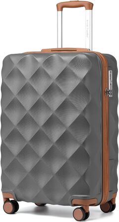 Жорсткий валізу для ручної поклажі British Traveller 54x36,5x21,5 см, ABS+PC, із TSA-замком, сірий, розмір M