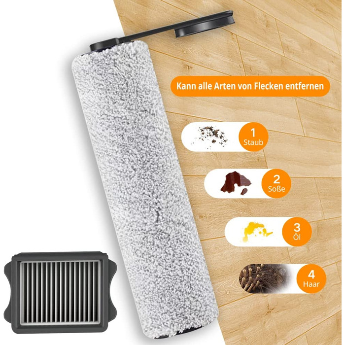 Комплект запасних щіток та HEPA-фільтрів для пилососа Tineco Floor One S5 Combo (2 щітки + 2 фільтри, для вологого та сухого прибирання, акумуляторний пилосос)