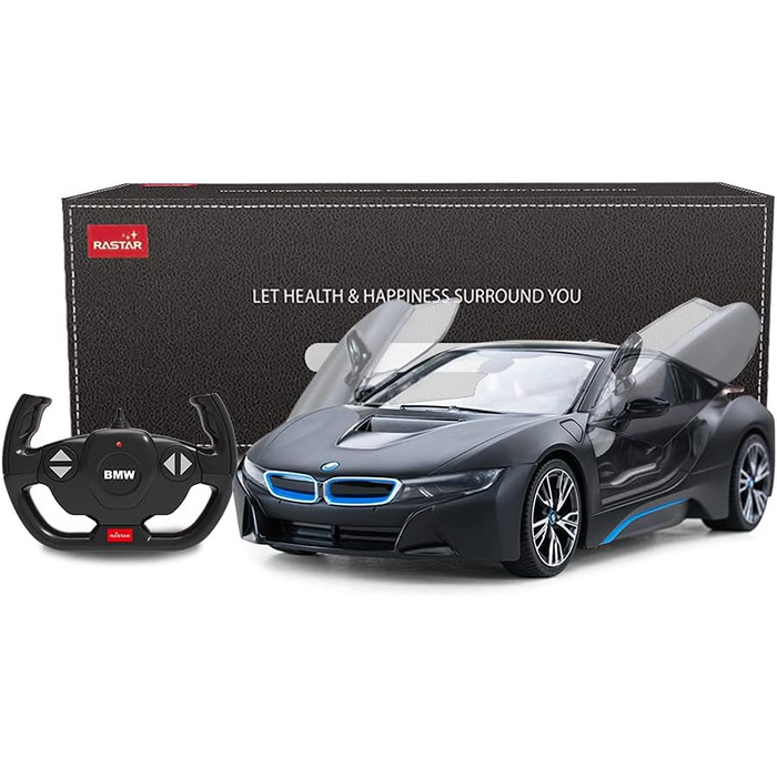 Радіокерований автомобіль Rastar BMW i8 1:14 сріблястий - Модель авто з дистанційним відкриттям дверей