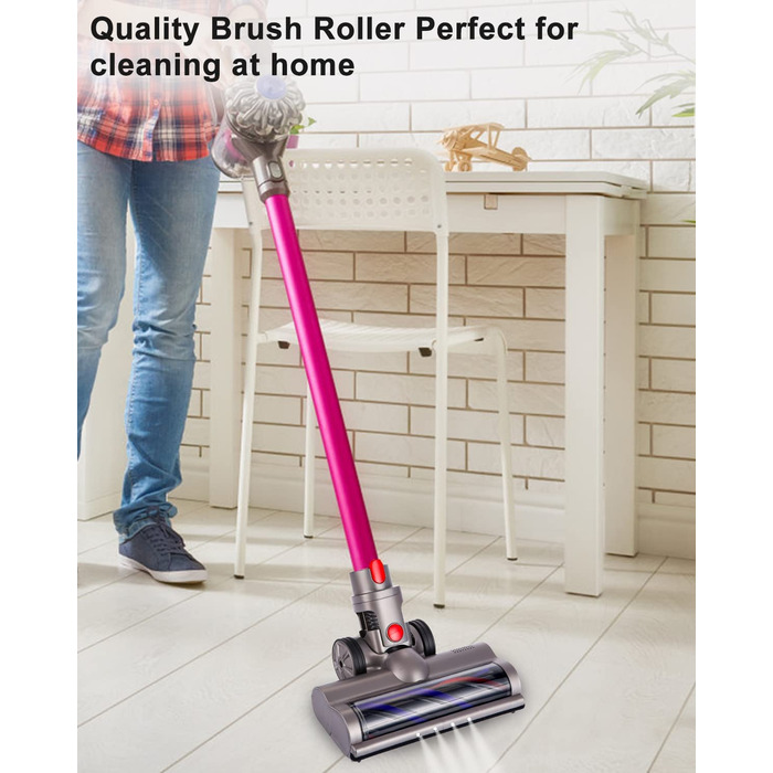 Насадка-щітка для пилососа Dyson V7/V8/V10/V11/V15, електрична турбощітка з роликовою щіткою, аксесуари для підлоги, 2 шт.