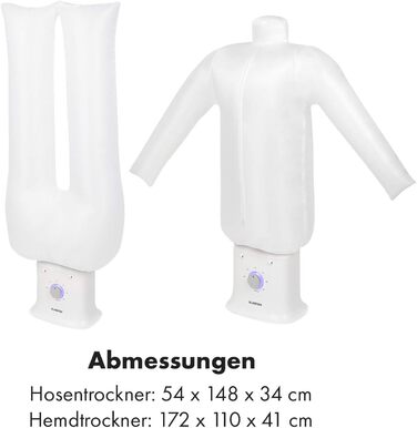 Автоматична прасувальна машина Klarstein ShirtButler Deluxe 2-в-1: сушка та прасування, 1250 Вт, таймер до 180 хв, технологія HotAir Tension, оксфорд-нейлон, біла