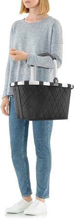 Кошик для покупок reisenthel carrybag Rhombus Black, водовідштовхуючий, місткий, із внутрішньою кишенею, міцний, елегантний дизайн