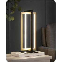 EDISHINE LED настільна лампа з дотиковим димером, сучасна чорна-золота металева лампа для спальні, вітальні, офісу, 3 режими кольору, 750 люмен, подарунок