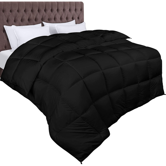 Ковдра Utopia Bedding, 240x260 см, білий колір, 370 GSM, дихаюча, стегане покриття, супер м'яка, для цілорічного використання