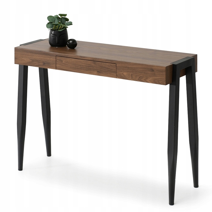 Консольний столик Mebel-Partner, чорний / напівглянцевий горіх, 105 x 75 x 35 см
