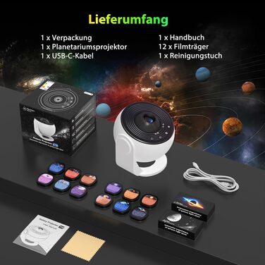 Проектор зоряного неба FlyEagle Galaxy — Нічник-проектор зірок на стелю (чорно-білий)