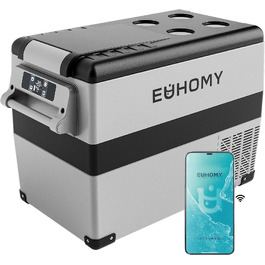 Автомобільний холодильник EUHOMY 40л компресорний (-20℃~20℃) з Wi-Fi, режимами ECO/MAX, захистом батареї 12/24V/220V, тихий (до 45дБ)