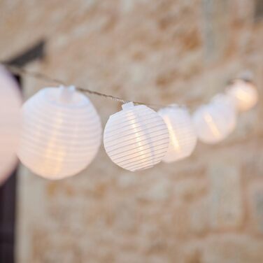 Гірлянда Lights4fun з 20 LED ліхтариками-лампіонами, тепле біле світло, для дому та вулиці, літній декор, балкон, з мережевим адаптером, у вінтажному стилі
