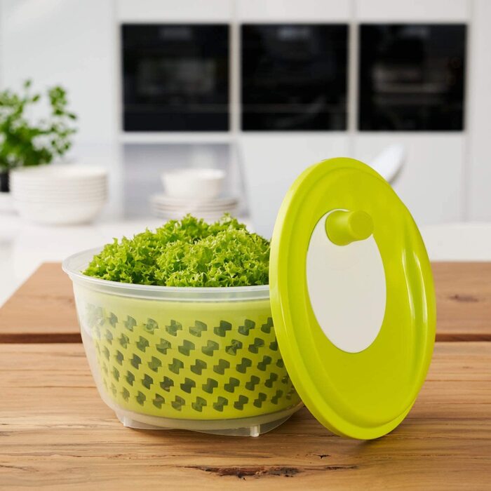 Сушарка для салату Rotho Fresh, пластикова, BPA-free, зелена/прозора, 4,5 л
