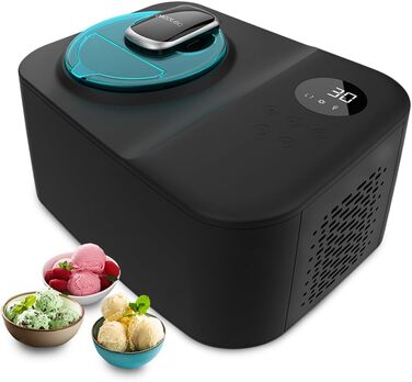 Машина для приготування морозива Cecotec Gelacy 1200 Touch, 1,2 л, чорний. Електрична, з компресором, сенсорний дисплей, швидке заморожування за 30 хвилин