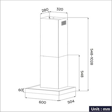 Витяжка для кухні CIARRA CBCS6102 A+++ 60см, чорна, продуктивність 650м³/год, з вугільним фільтром CBCF003, сенсорне керування, режим рециркуляції та відведення повітря