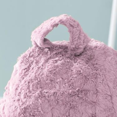 Дитячий пуф Lumaland Fluffy, м'який плюш, 60x45 см, знімний чохол, для кімнати дівчат та хлопців, 120 л, темно-фіолетовий