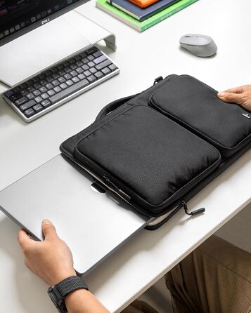 Чохол-сумка для ноутбука tomtoc 16 дюймів з 360° захистом для MacBook Pro 16, преміум-якість, чорний