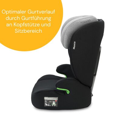 Дитяче автокрісло Osann Musca i-Size 100-150 см без Isofix, сіра меланж, з підлокітниками та спинкою