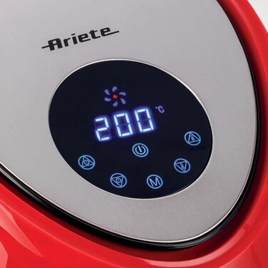Аерофритюрниця Ariete Airy Fryer XXL 4618, 7 л, 1800 Вт, сенсорний LCD-дисплей, 7 програм, таймер 60 хв, червона