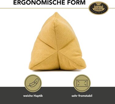 Подушка для читання Gözze Darco м'яка, гірчичний колір, 40x25 см - ідеально для дивана та читання
