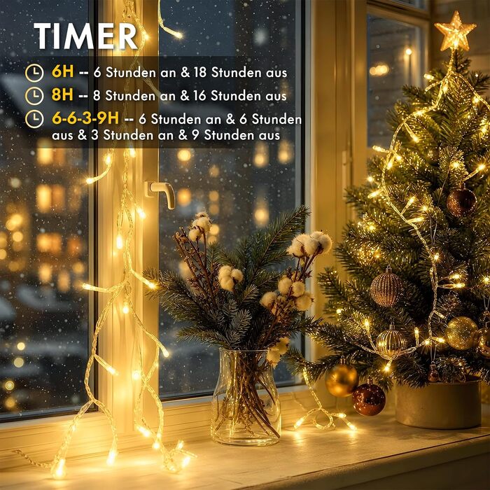 Світлодіодна гірлянда-кластер MAGGIFT 20м, 1000 LED, теплий білий колір, з пультом дистанційного керування, різдвяна ілюмінація