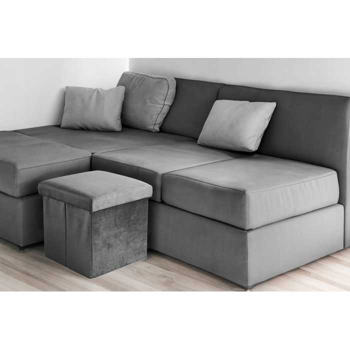 Оббитий пуф eHokery, сірий