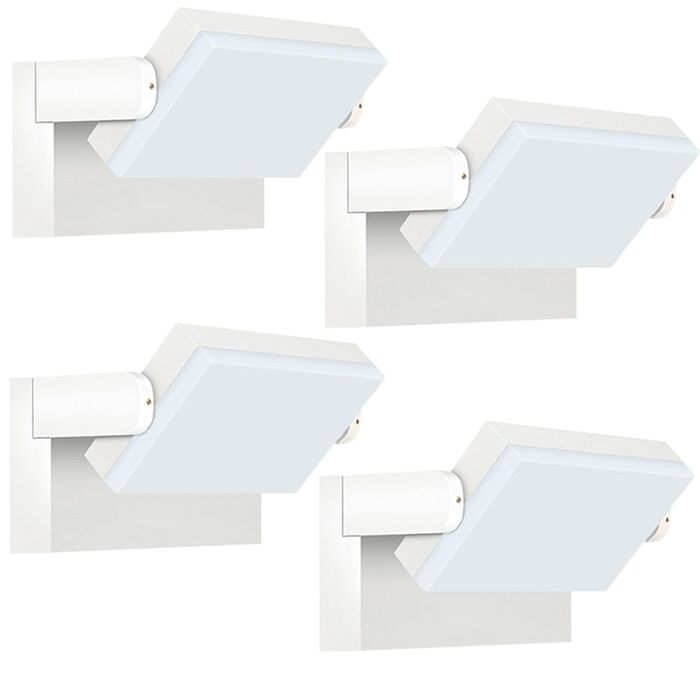 Стічний LED світильник Kingwen 40W, сучасна настінна лампа для вулиці та дому, поворотна панель 360°, водонепроникна IP65, тепле біле світло 3000K, чорний, для гаража та тераси (набір 4 шт)