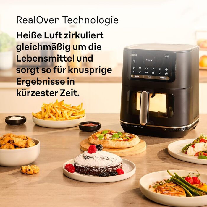 Фритюрниця повітряна Braun MultiFry 3 HF 3030, 4.3 л, 1500 Вт, цифрове керування, 8 програм, чорна