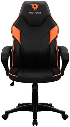 Ігрове крісло ThunderX3 EC1 для геймерів і кіберспортсменів, ергономічне, комфортне, для ПК і консолей, чорне/помаранчеве