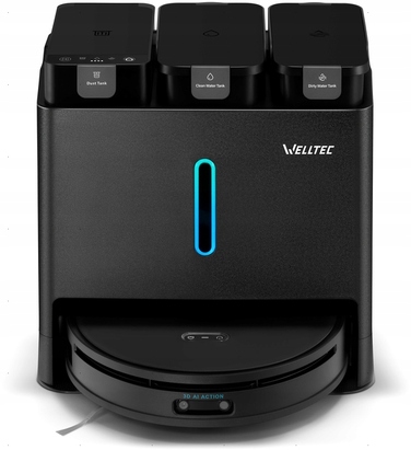 Робот-пилосос Welltec R10 Ultra з багатофункціональною станцією 8в1, чорний