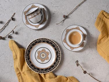Кавовий сервіз Creatable Majestosa, 18 предметів, порцеляна, чорний, 42x25x20 см