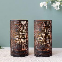 Набір із 2 металевих бездротових настільних ламп JHY DESIGN на батарейках з лампою Едісона, для весіль, вечірок, подій, тераси, використання всередині й на вулиці, чорний колір