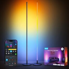 Набір розумних торшерів Govee RGBIC LED для вітальні, WiFi, 1000лм, диммер, чорний (2 шт)