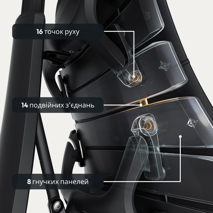 Крісло офісне ергономічне LiberNovo Omni Gen Graphite 48 см