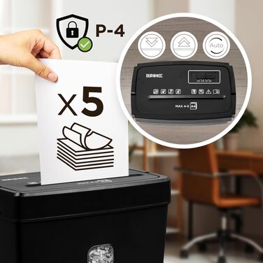 Шредер Duronic PS657 для офісу та дому, знищувач паперу P2