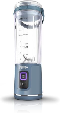 Портативний міні-блендер Ninja Blast BC151EUNV 530 мл, бездротовий, акумуляторний, для смузі, подрібнення льоду та фруктів, синій, герметична кришка
