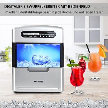 Льодогенератор Syntrox Germany GG-185W, цифровий, нерж. сталь, 150 Вт, 3 розміри кубиків льоду