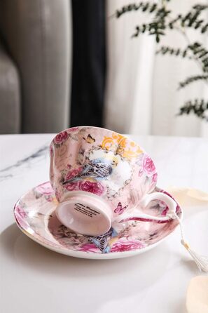 Набір чашок та блюдець London Boutique, Шеті Шик, Вінтаж, порцелан з квітковим малюнком, 2 набори в подарунковій коробці, кераміка (Cuckoo)