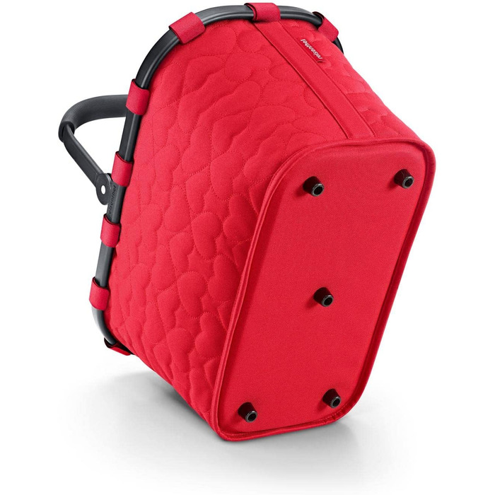 Кошик для покупок reisenthel carrybag Frame Hearts Red – міцний, місткий, з водовідштовхувальним покриттям, зручна ручка, внутрішня кишеня, червоний з принтом сердець