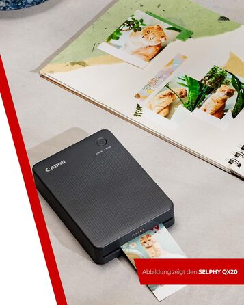 Canon Selphy QX20 – Портативний принтер для фотографій з Wi-Fi, термосублімаційний друк, USB-C зарядка, білий (без чорнил/паперу)