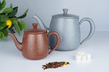 Чайник Café Olé PT-048RG, 1.35 л, нержавіюча сталь, червоний граніт, преміум, безкапельний носик, порожнисті ручки, відкидна кришка