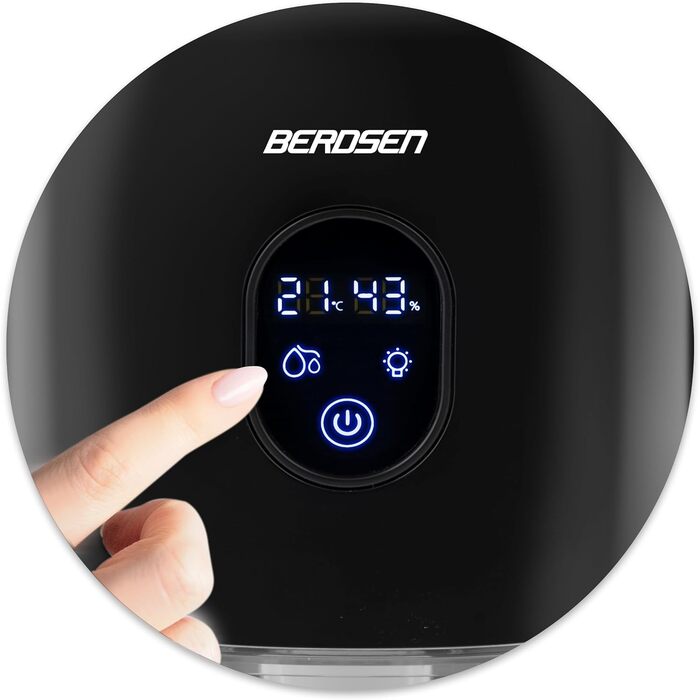 Осушувач повітря BERDSEN BR-75B, електричний, 800 мл, для квартири і підвалу, тихий, до 30 м², чорний-сірий