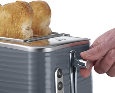 Тостер Russell Hobbs Inspire Grau на 2 тости, з підставкою для булочок, 6 режимів, розморожування та підігрів - 24373-56