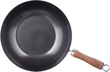 Wecook! Карбоновий вок 24 см з антипригарним титановим покриттям Quantanium, екологічний, без PFOA, для індукції, газу та всіх плит, з ручкою під дерево
