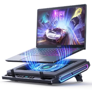Ігровий охолоджувач для ноутбука llano V10 RGB Cooling Pad, підставка з вентиляторами, чорний