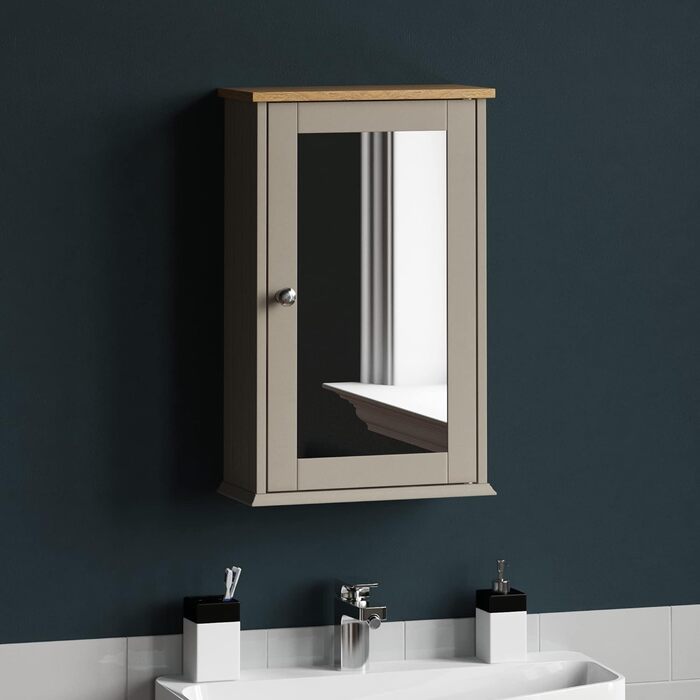 Шафа для ванної Bath Vida, середньої та високої висоти, МДФ, сіра, 1 дверцята
