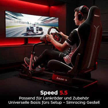 Ігровий кокпіт для сім-рейсингу huzaro Speed 6.0 з кріпленням для монітора до 50